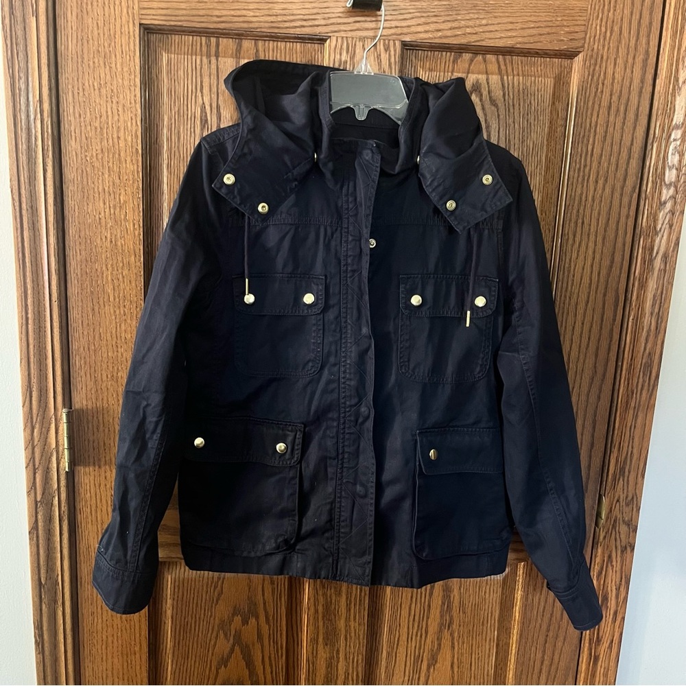 J. Crew Navy Field Jacket with Hood